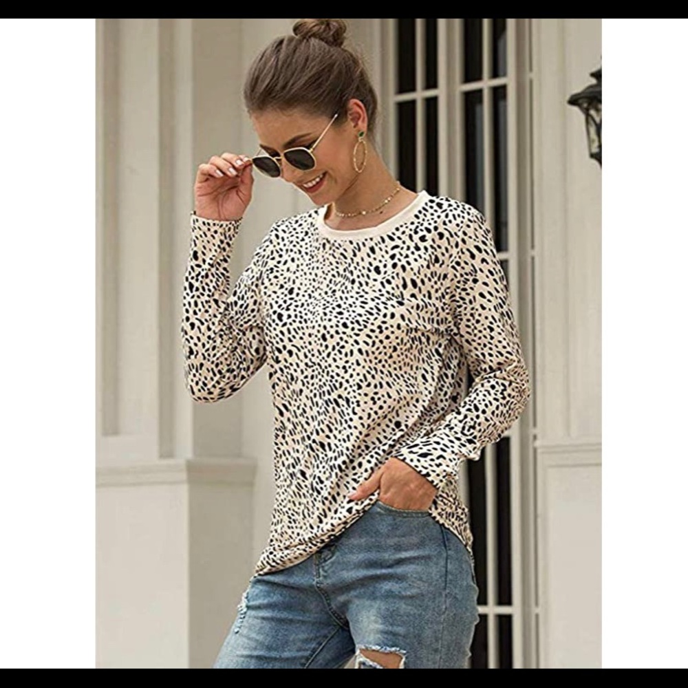 ❤️🐾 Long Sleeve Leopard Print Blouse🐾❤️